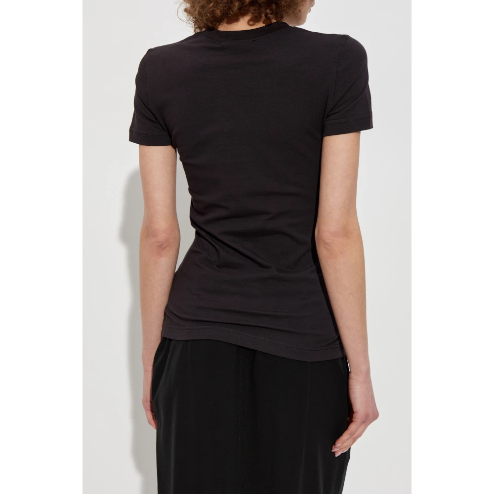 Versace Jeans Couture T-shirt met bedrukt logo Black Dames