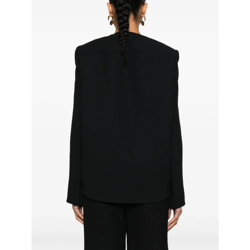 SPORTMAX Op Maat Gemaakte Zwarte Jas met Dartdetails Black Dames