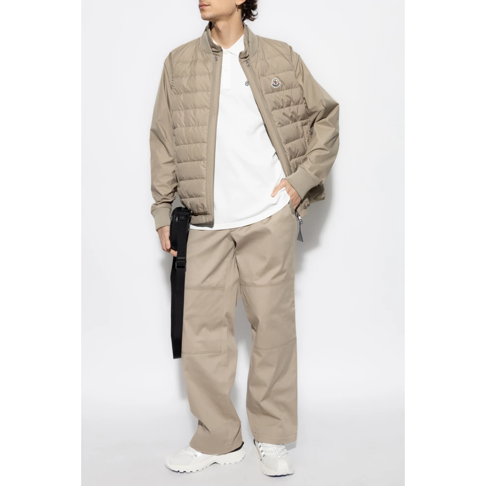 Moncler Broek met logo Beige Heren