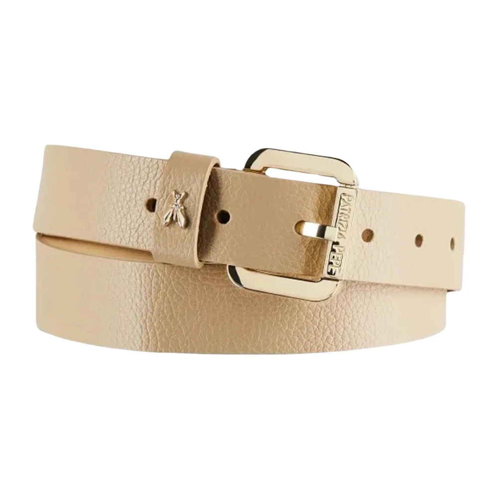 PATRIZIA PEPE Beige Leren Riem met Rolgesp Beige Dames