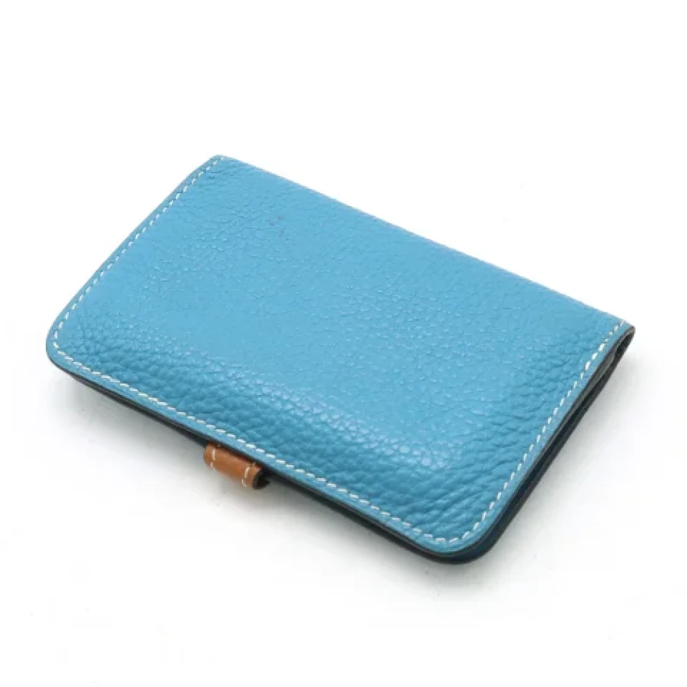 Hermès Vintage Pre-owned Leather wallets Blue Dames
