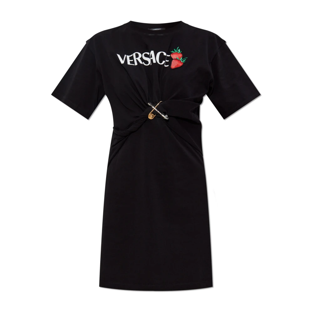 Versace T-shirt stijl jurk Black Dames