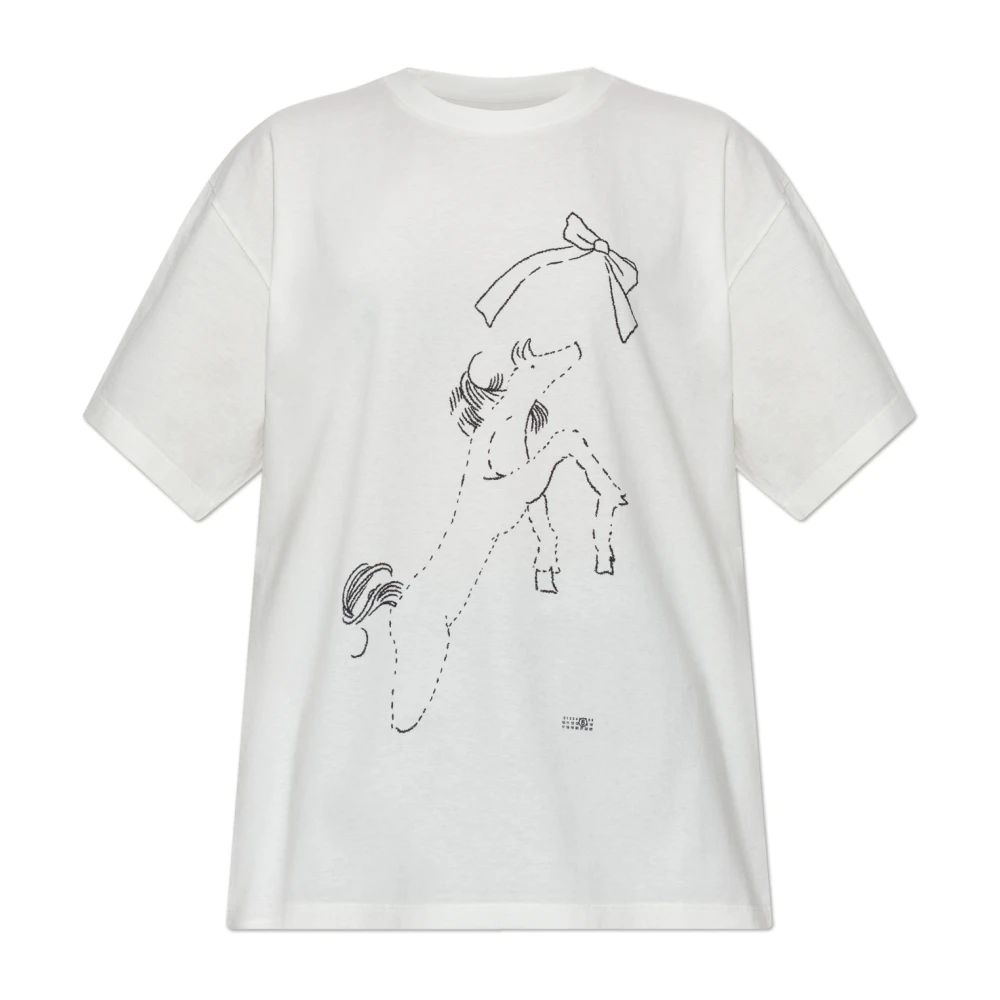 Mm6 Maison Margiela Damen Weiß Oberteile, Sgröße:
