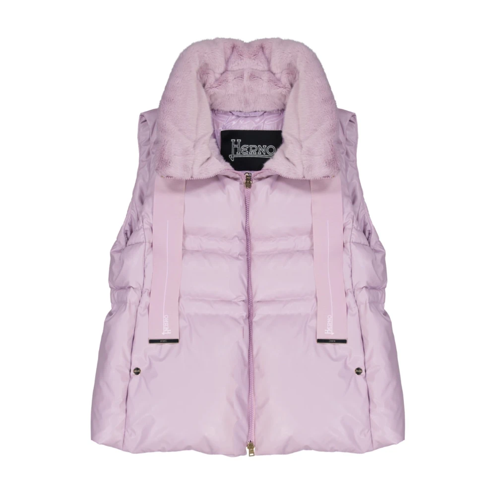 Herno Women's Purple Waistcoats, S, Puffer Vest