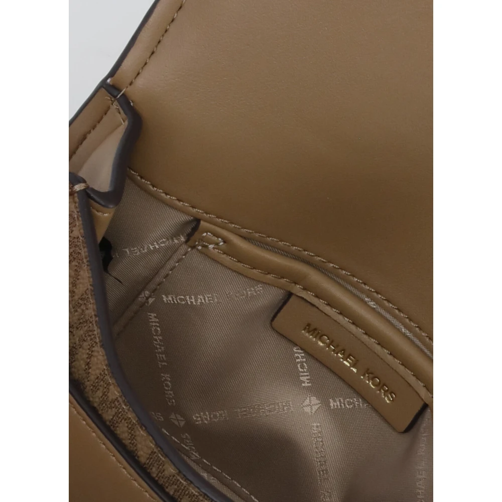 Michael Kors Bruine Schoudertas met Monogram Patroon Brown Dames