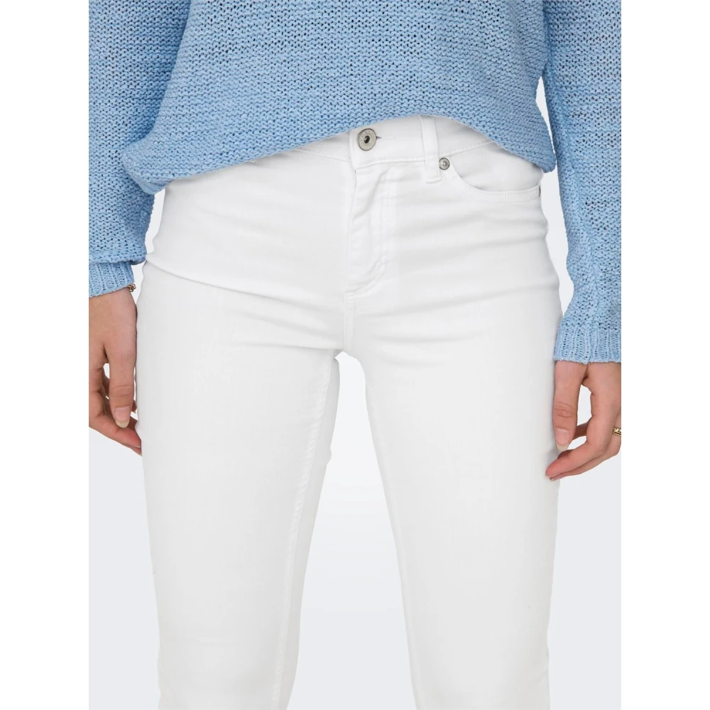 Only Mid Flared Jeans Blush White Dames