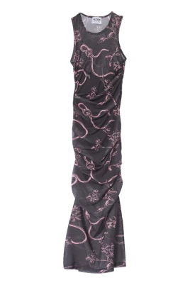 Tulle Ramage Print Midi Klänning
