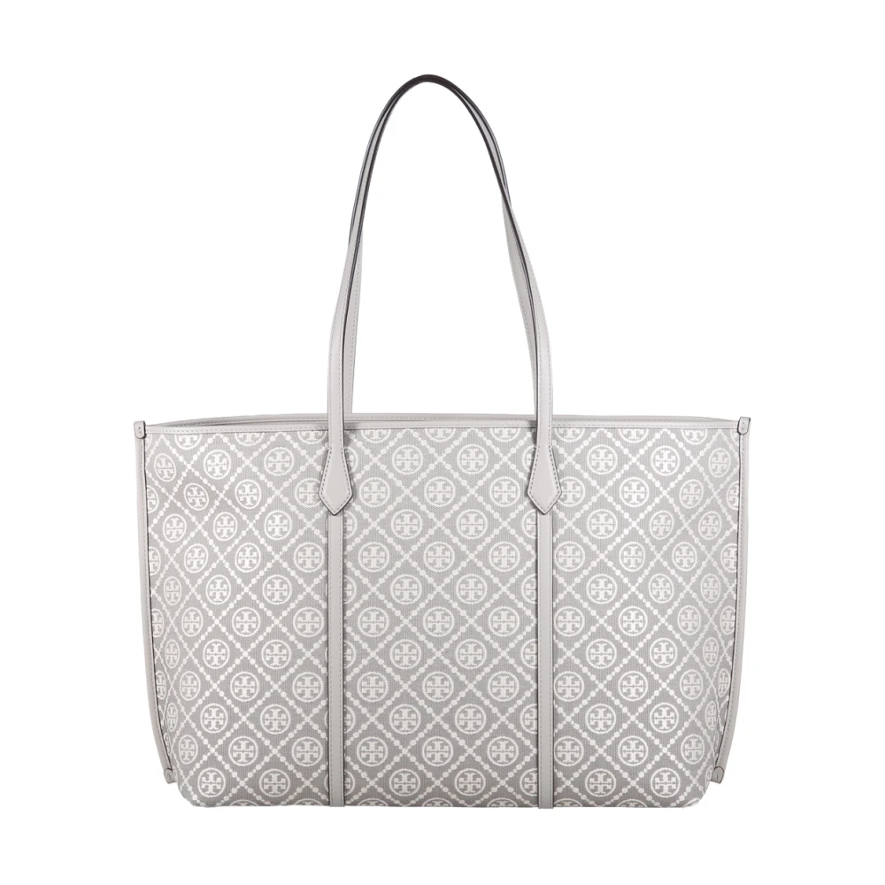 Tory Burch Women's Gray Shopping Bags, One Size, Perry T Monogram Tote
