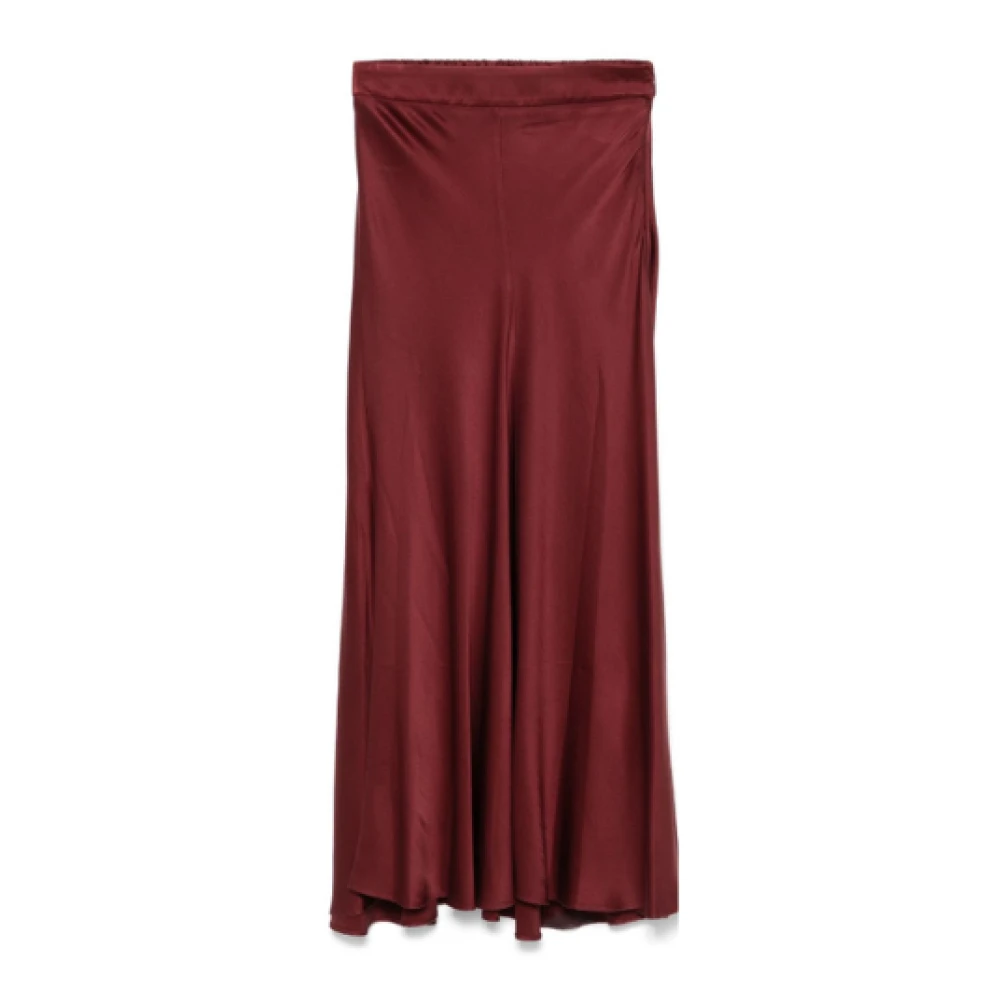 Forte Zijden Chocolade Lange Rok Brown Dames
