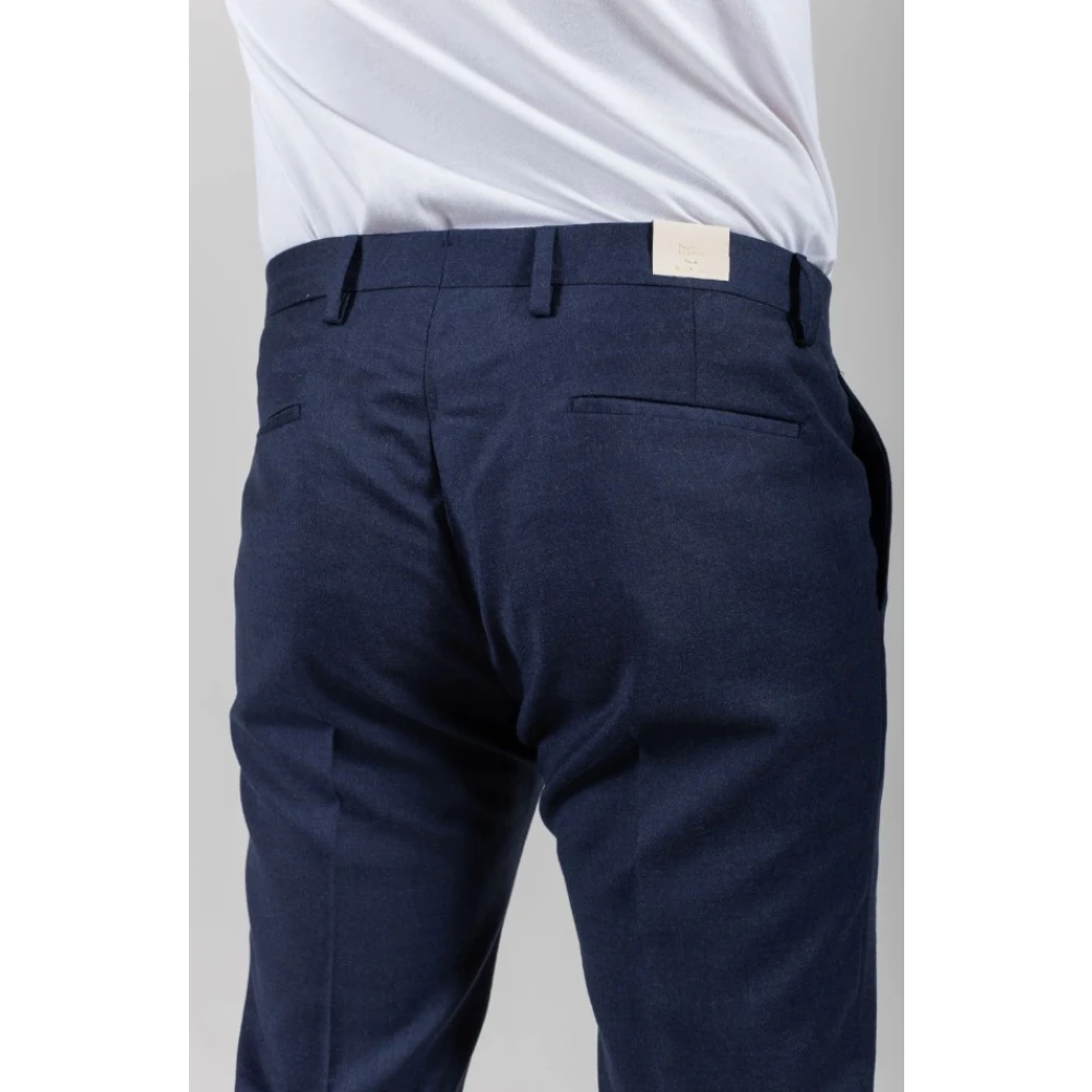 Briglia Blauwe wollen broek met plooien Blue Heren