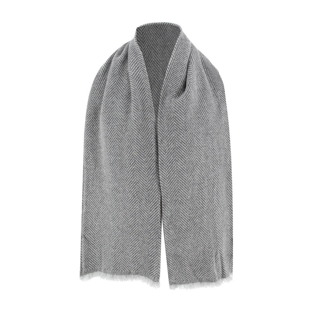 BRUNELLO CUCINELLI Kasjmier Sjaal Stijlvol Accessoire voor Elke Look Gray Heren