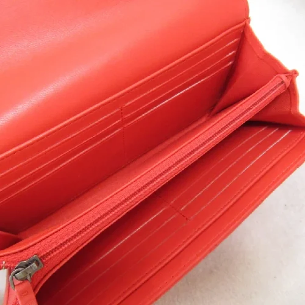 Chanel Vintage Pre-owned Leather wallets Red Dames