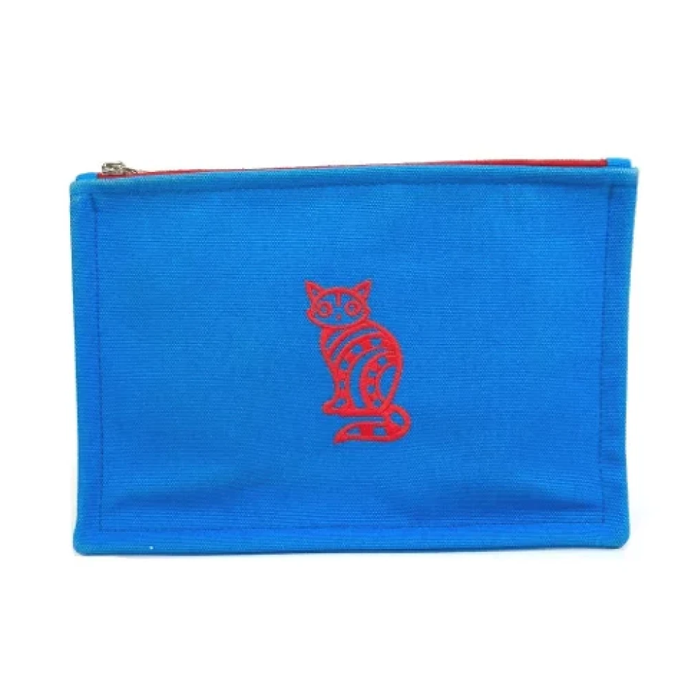 Hermès Vintage Pre-owned Fabric pouches Blue Dames