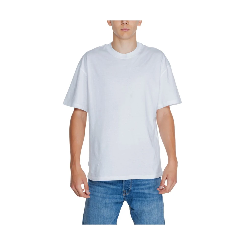 jack & jones Heren T-shirt Katoen Lente Zomer Collectie White Heren