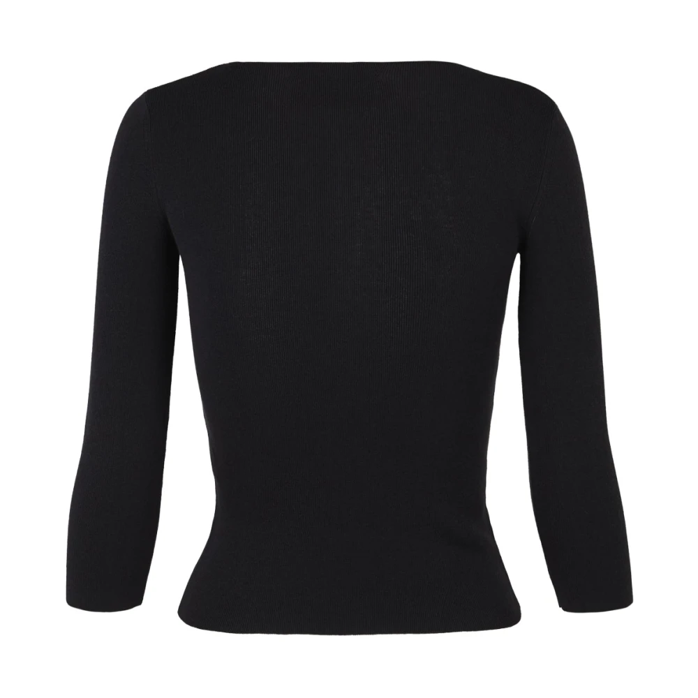 Cortana Zijde Katoen Lange Mouw Top Black Dames