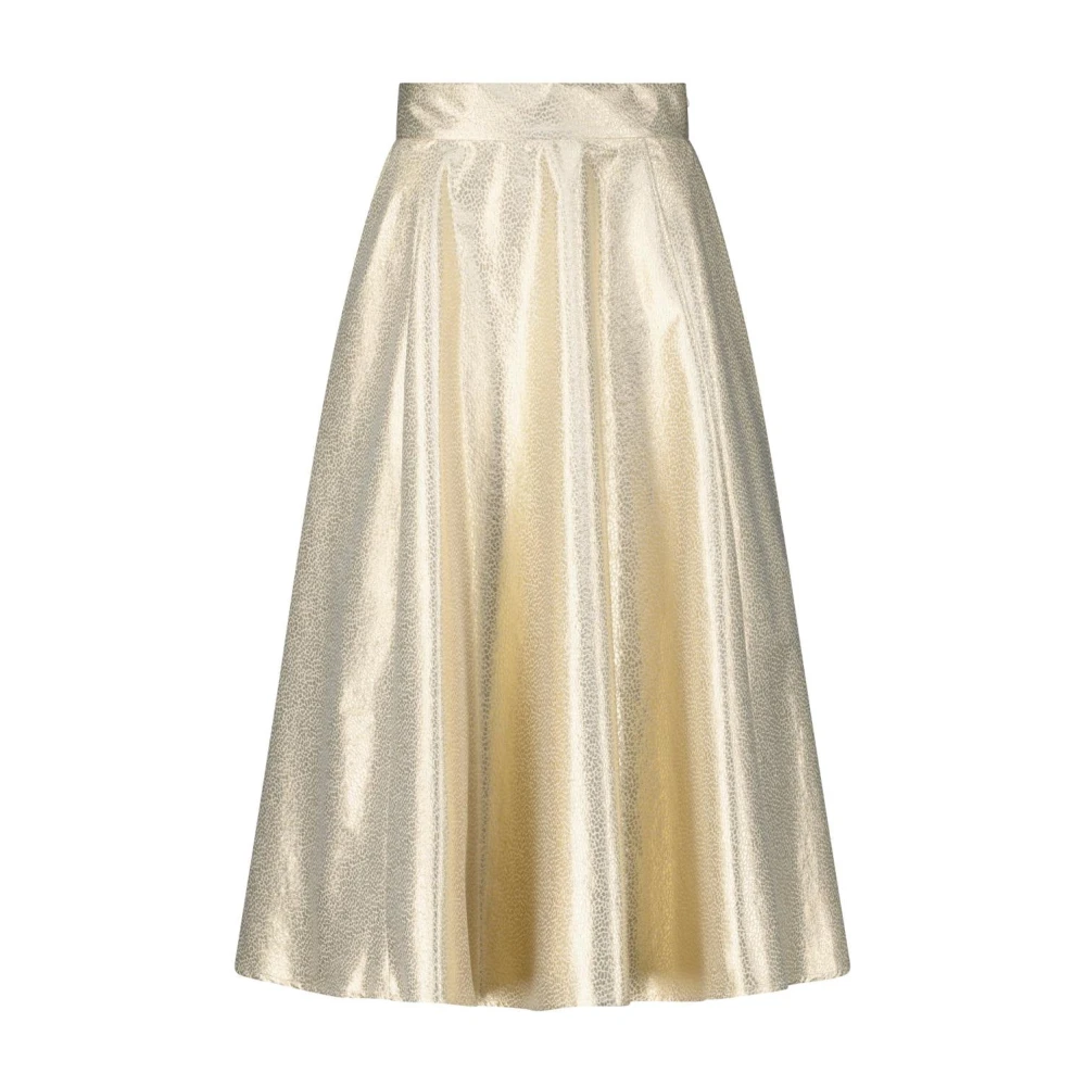 RIANI Metallic dierenprint A-lijn midi rok Yellow Dames