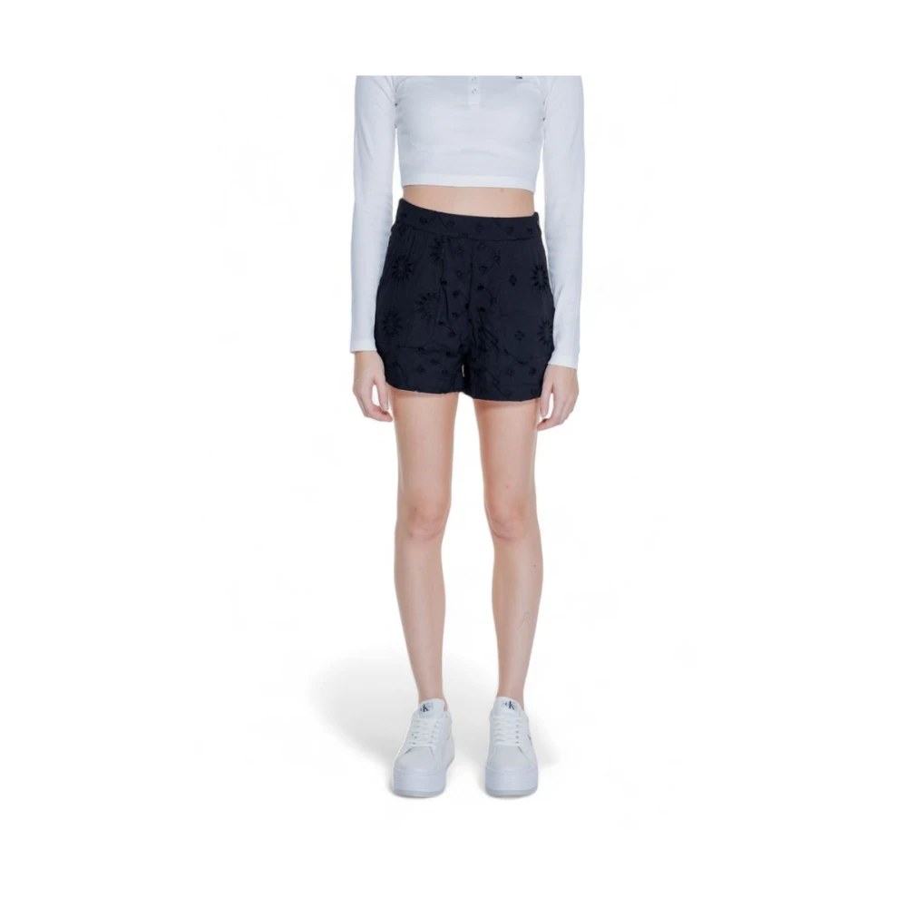 Only Zwarte Katoenen Shorts Lente Zomer Collectie Black Dames