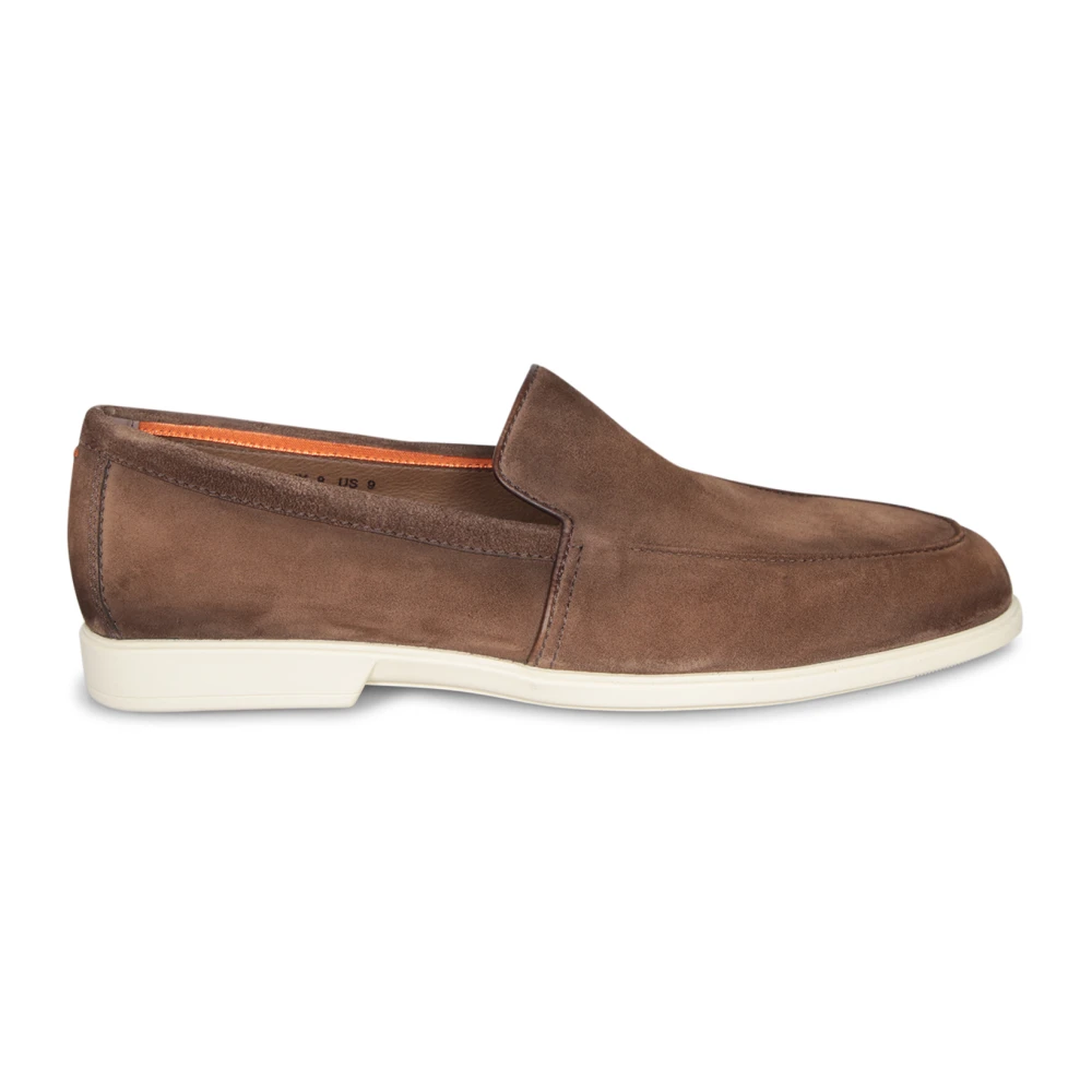 Santoni Men's Brown Loafers,, Loafer Shoes Elegant Style Size 10 Uk
