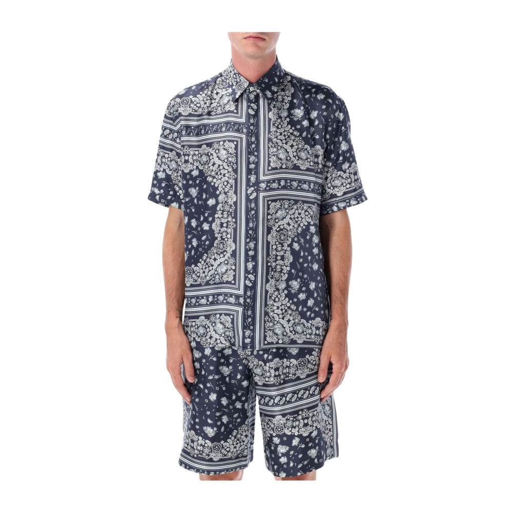 Fendi Men's Bandana Print Short Sleeve Shirt