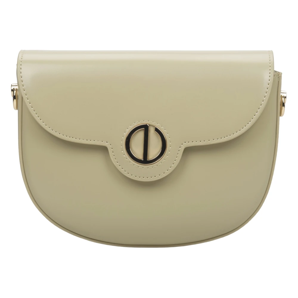Estro Beige Schoudertas met Gouden Accenten Beige Dames