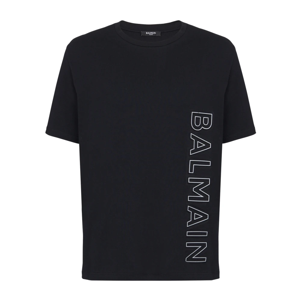 Balmain Geëmbosseerd T-shirt Black Heren