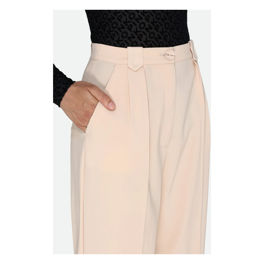 PATRIZIA PEPE Palazzo Stijl Wijde Pijp Broek Pink Dames