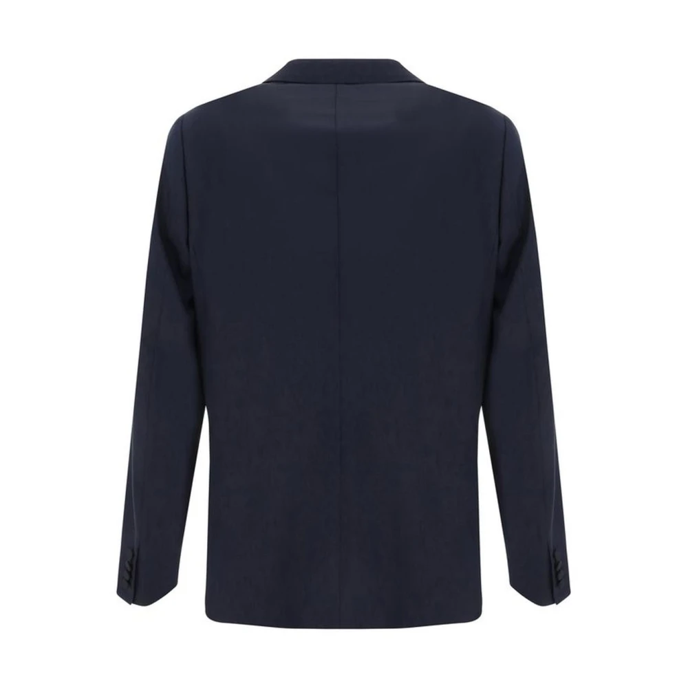 PS By Paul Smith Klassieke Wollen Blazerjas met Revers Blue Heren
