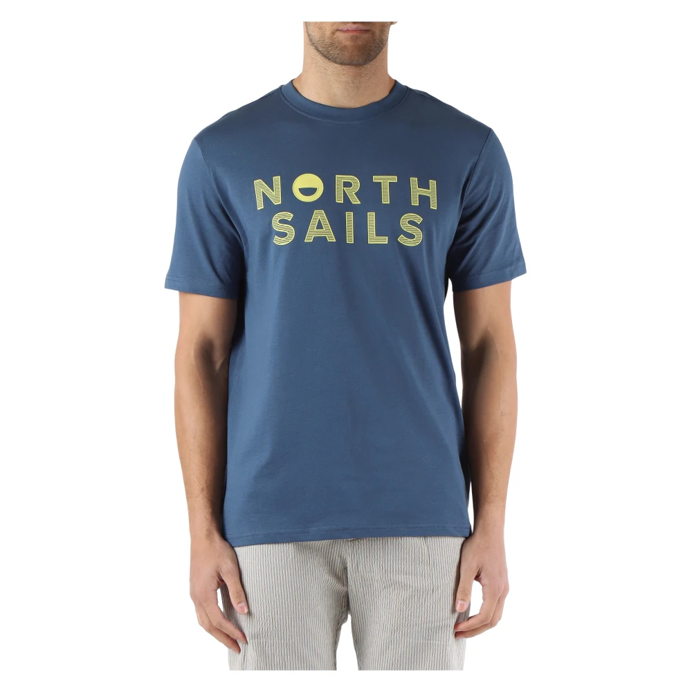 North Sails Katoenen Logo T-shirt Blue Heren