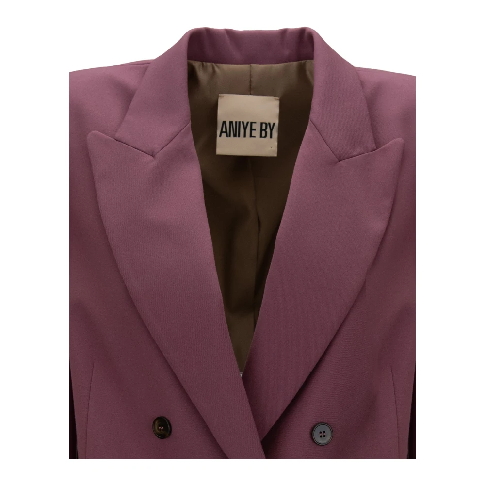 Aniye By Gestreepte damesblazer met knopen klassieke lange mouwen Pink Dames