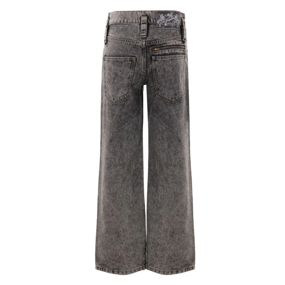 Vaquera Zwarte denim jeans met lage taille Black Dames