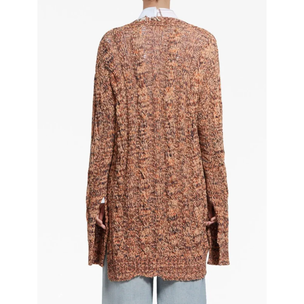 Marni Oversized Cardigan Roestbruin Multicolor Dames