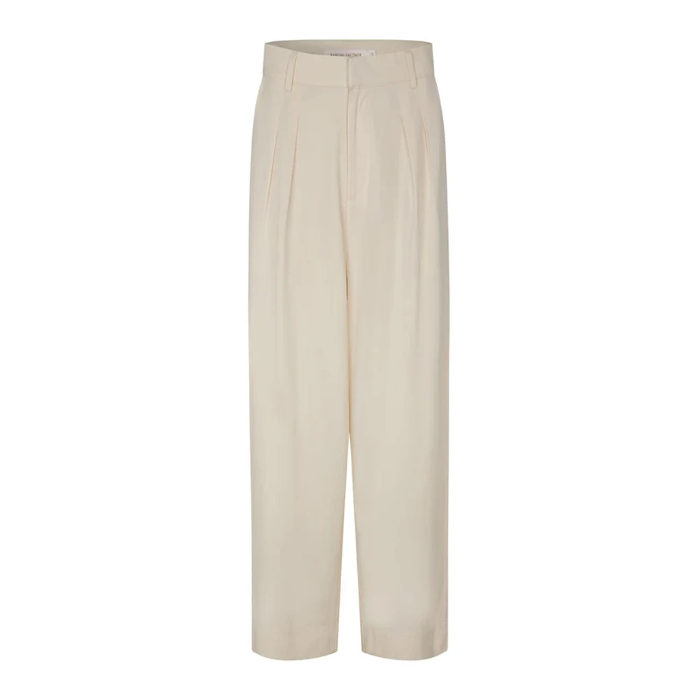 Rabens Saloner Cropped Trousers Beige Dames