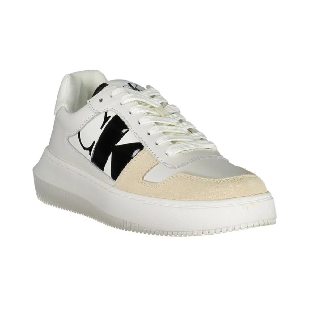 Calvin Klein Women's White Stylish Lowtop Platform Sneakers