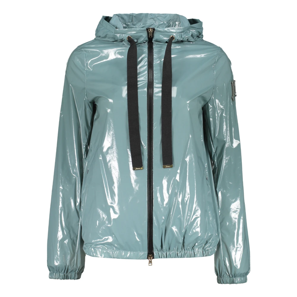 Herno Hooded Technische Stoffen Jas Blue Dames