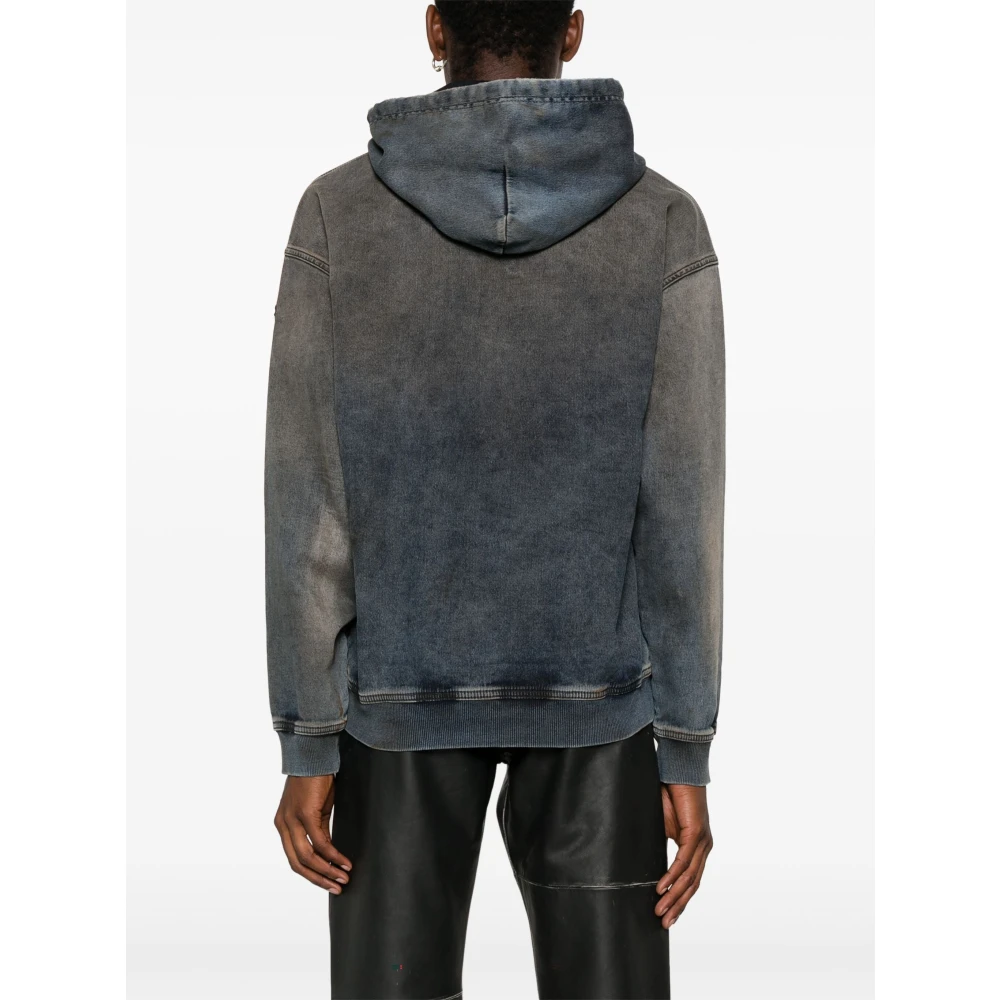 Diesel Denim Hoodie Trui Blue Heren