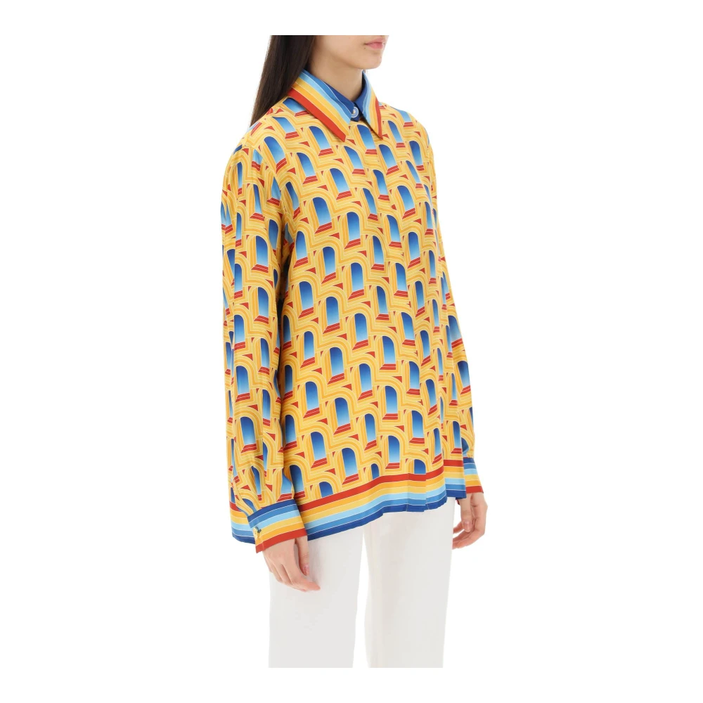 Casablanca Arche De Jour Zijden Twill Overhemd Multicolor Dames