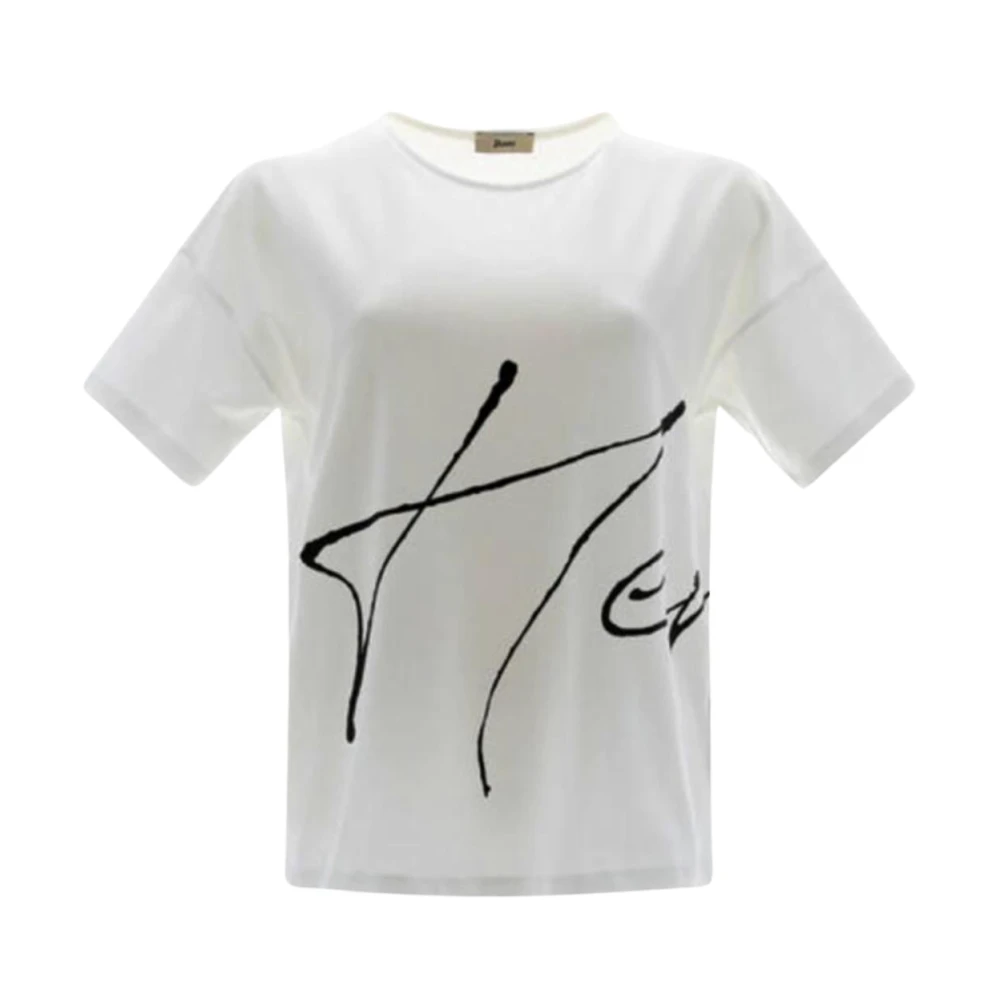 Herno T-shirt met korte mouwen en 3D-print White Dames