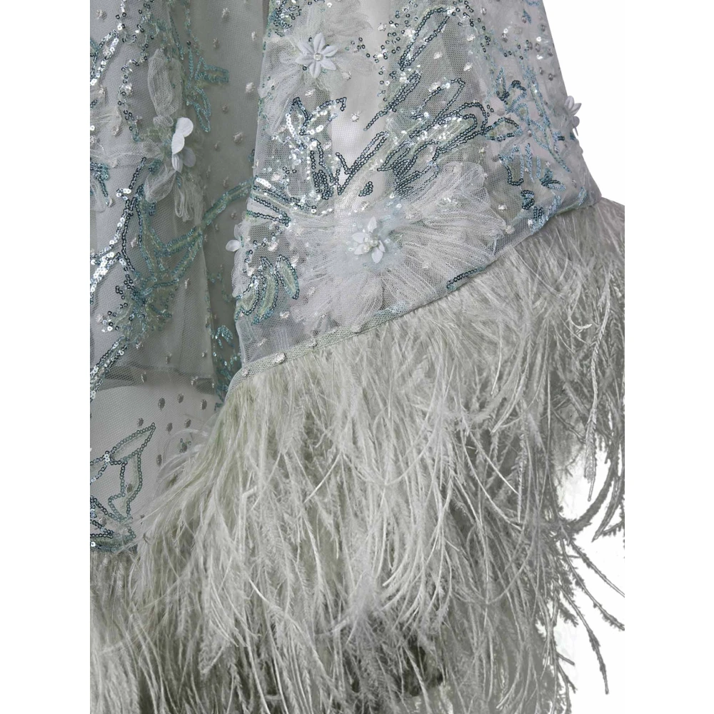 Zuhair Murad Groene Paillet Kimono Mouw Bloemen Jurk Green Dames