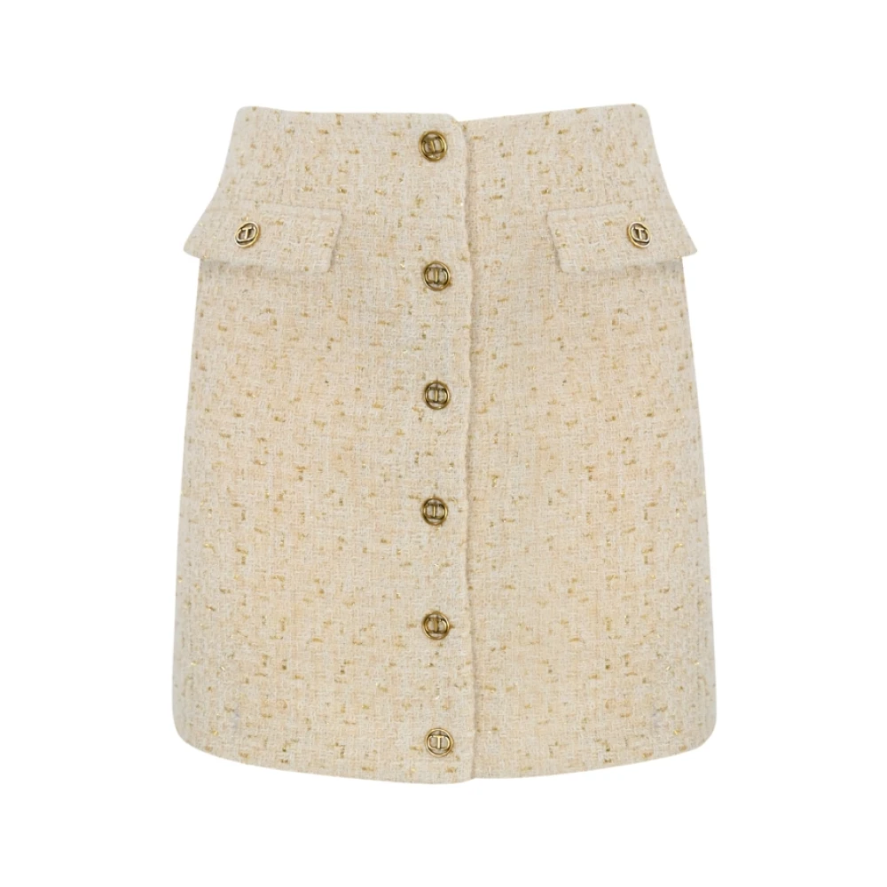 Twinset Korte Rok met Moderne Twist Beige Dames