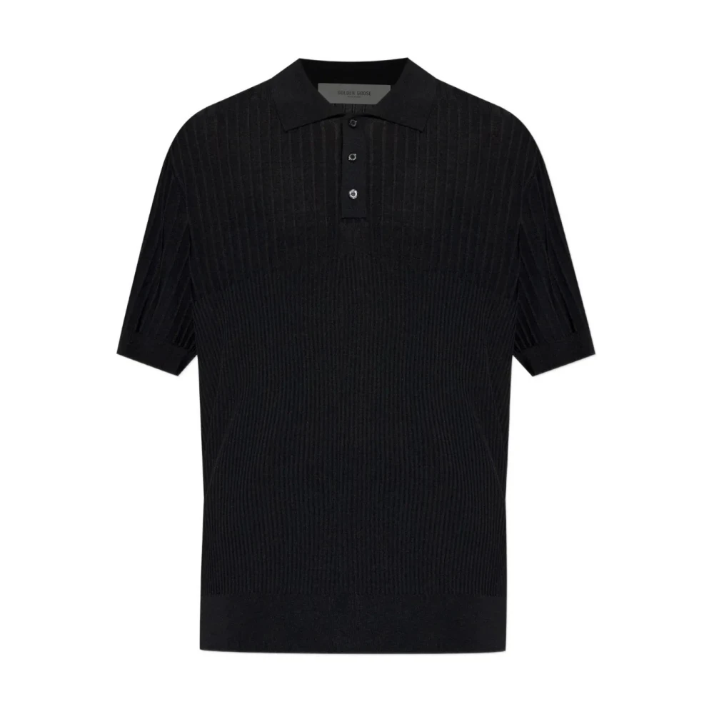 Golden Goose Men's Black Journey M's Polo - Polo Shirts - L - Tops