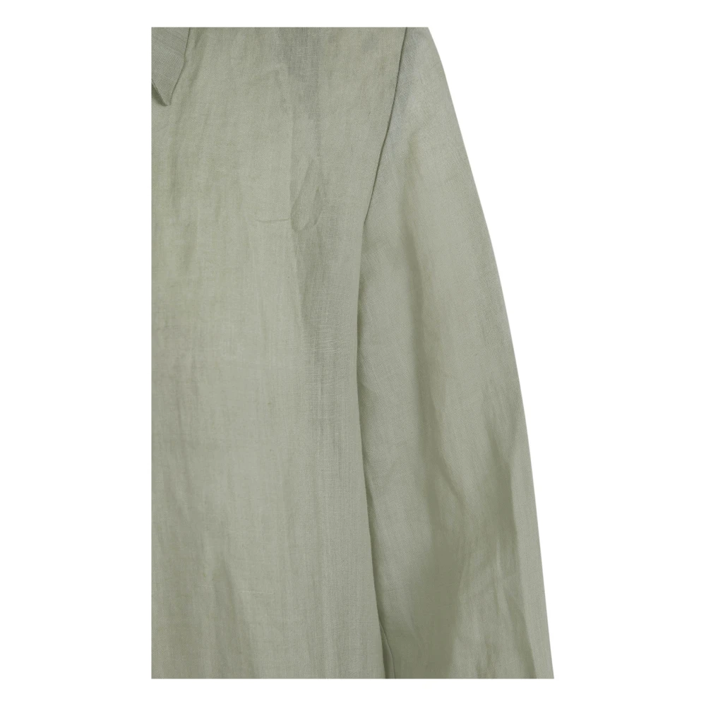 Cortana Lichtblauwe Oversize Ramie Shirt Green Dames