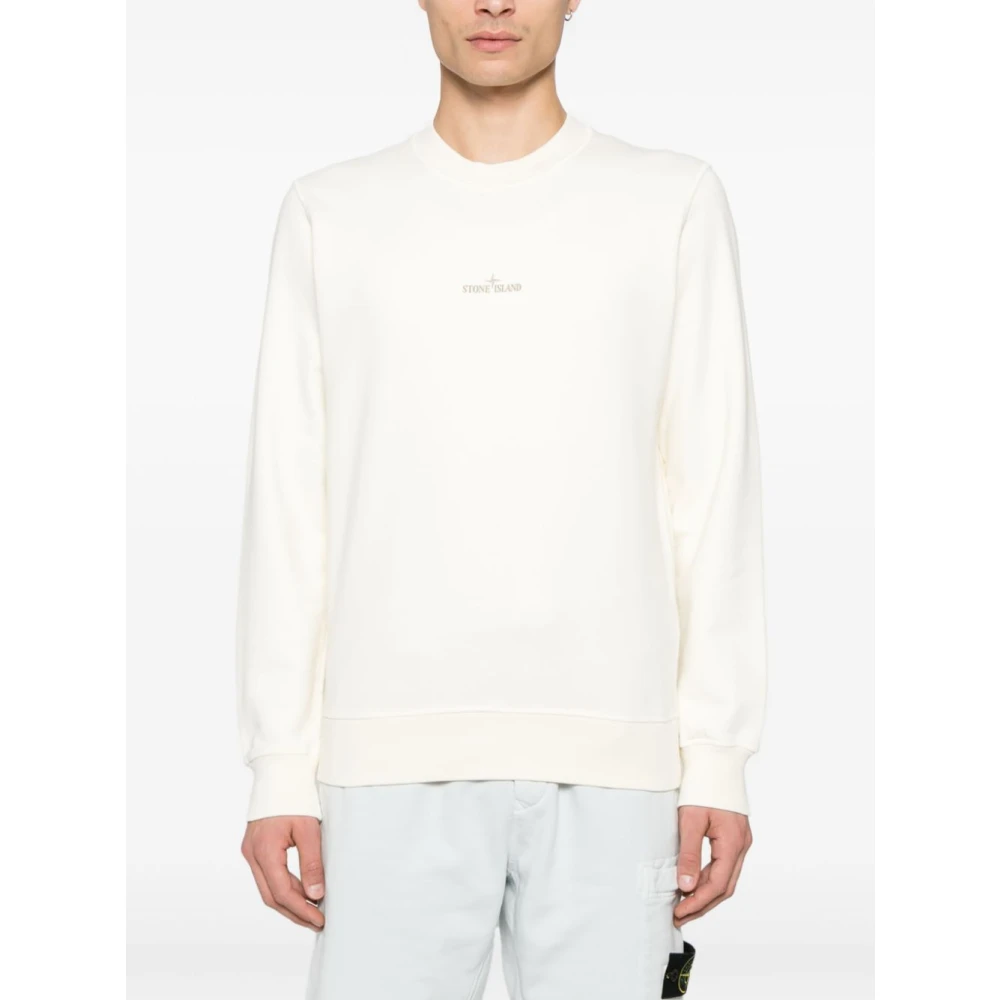 Stone Island Witte Sweatshirt voor Mannen White Heren