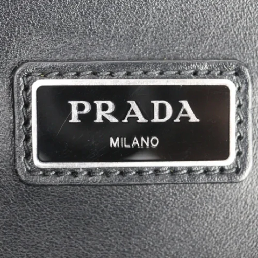 Prada Vintage Pre-owned Leather clutches Black Dames