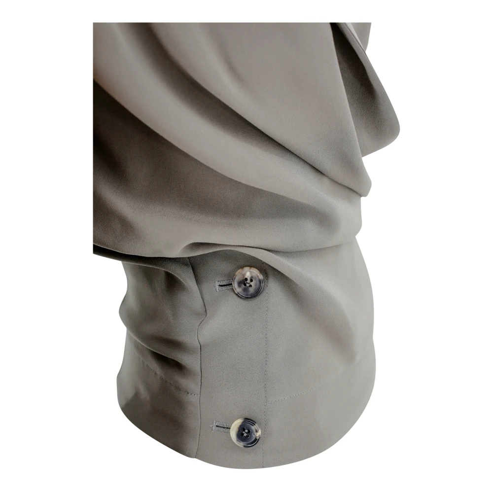 Philosophy di Lorenzo Serafini Grijze Wrap-Around Shirt met Crepe Effect Gray Dames