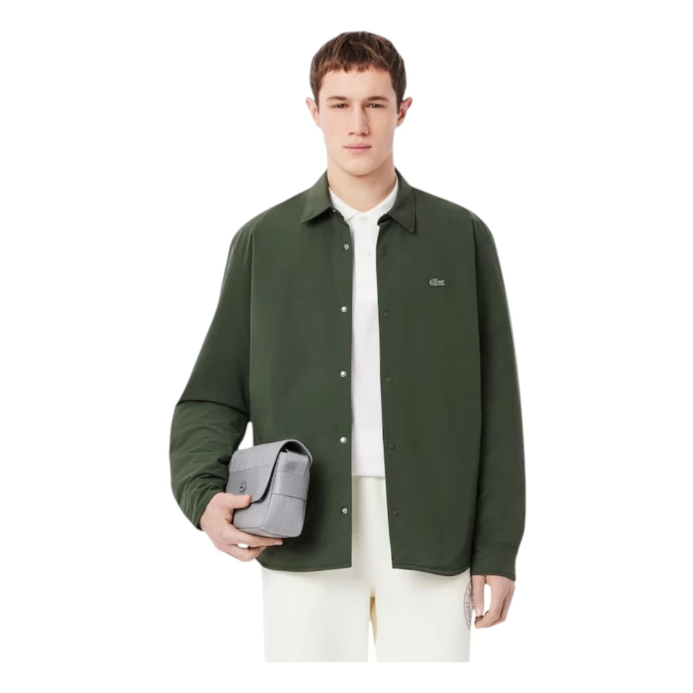 Lacoste Gewatteerd Waterafstotend Overshirt Groen Green Heren