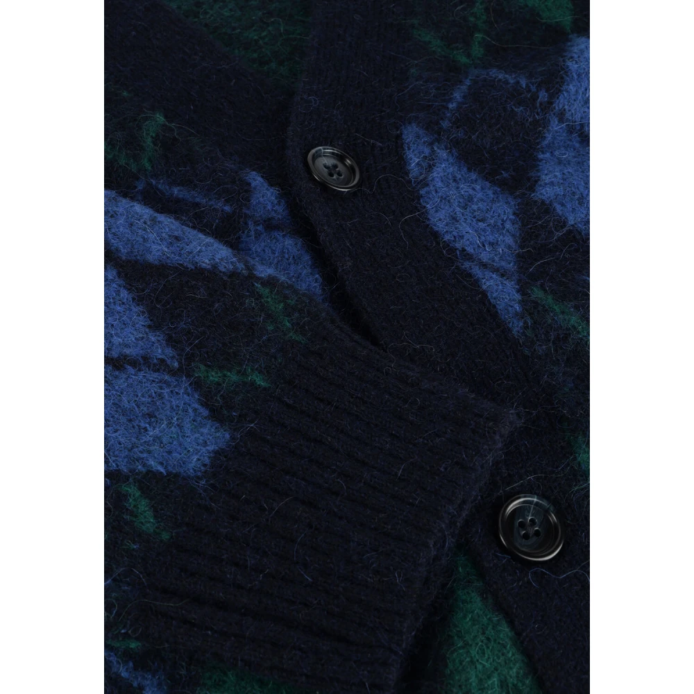 Selected Homme Relaxed Argyle Cardigan voor Heren Blue Heren