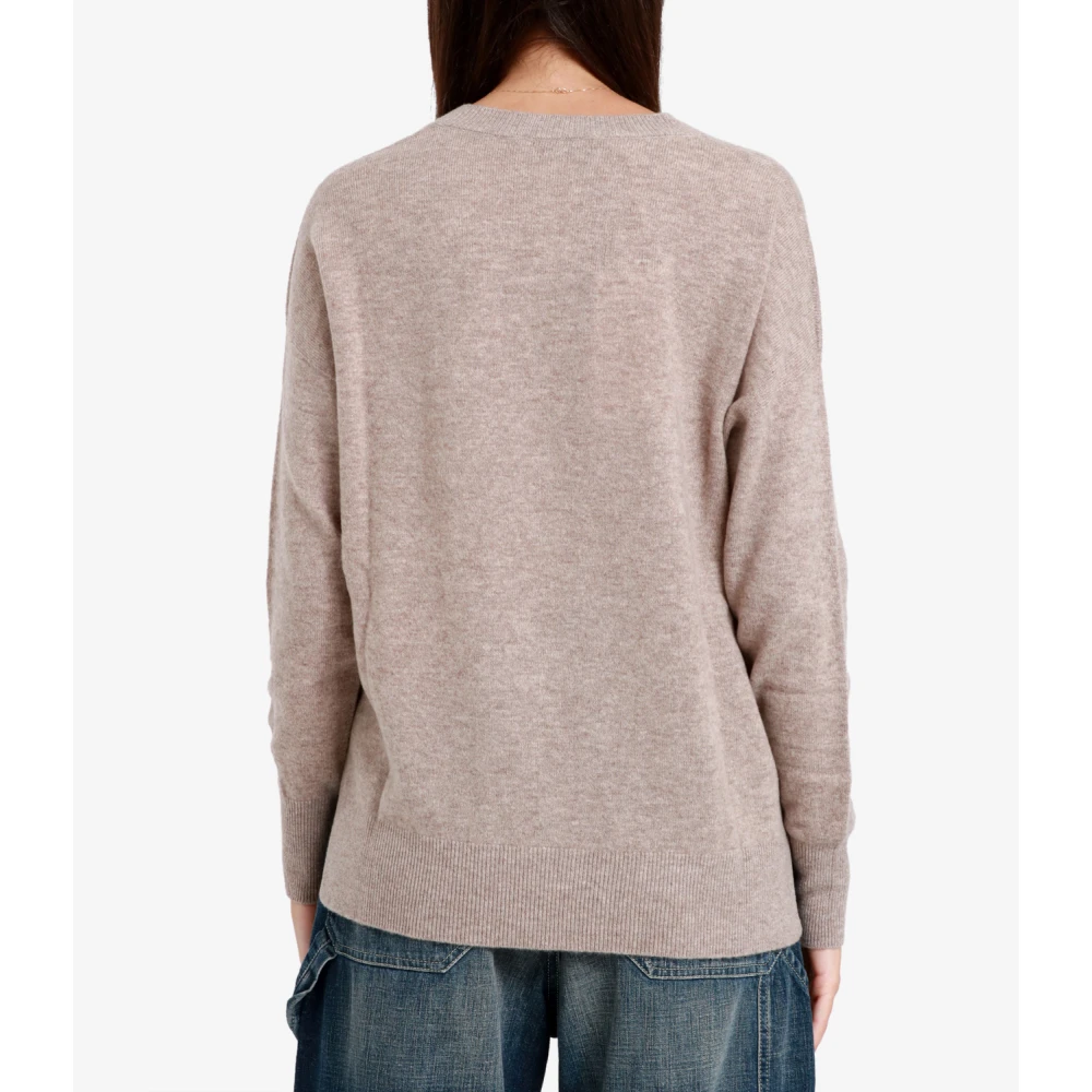 Kaos Grijze Wollen V-hals Trui Gray Dames