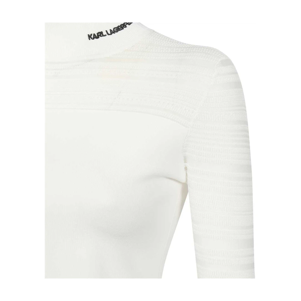 Karl Lagerfeld Turtleneck Sweater met Contrasterende Randen White Dames