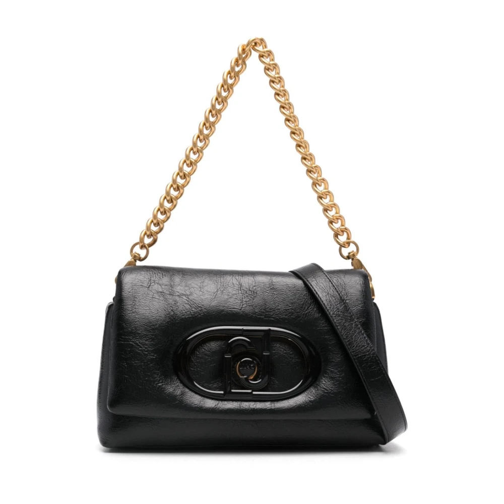 Liu Jo Zwarte schoudertas met gouden details Black Dames