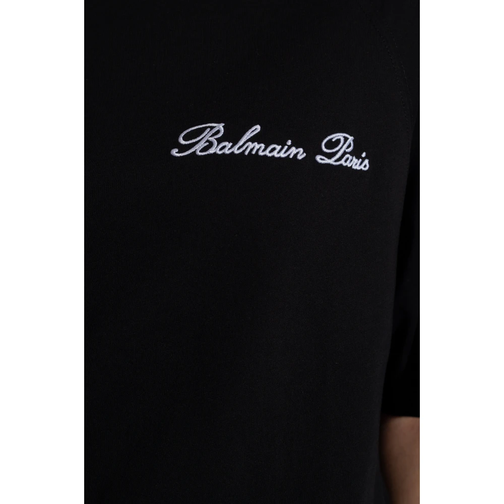 Balmain Katoenen T-shirt Black Dames
